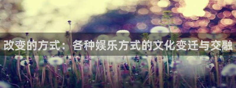 聚彩购彩welcome：改变的方式：各种娱乐方式的文化变迁与交融